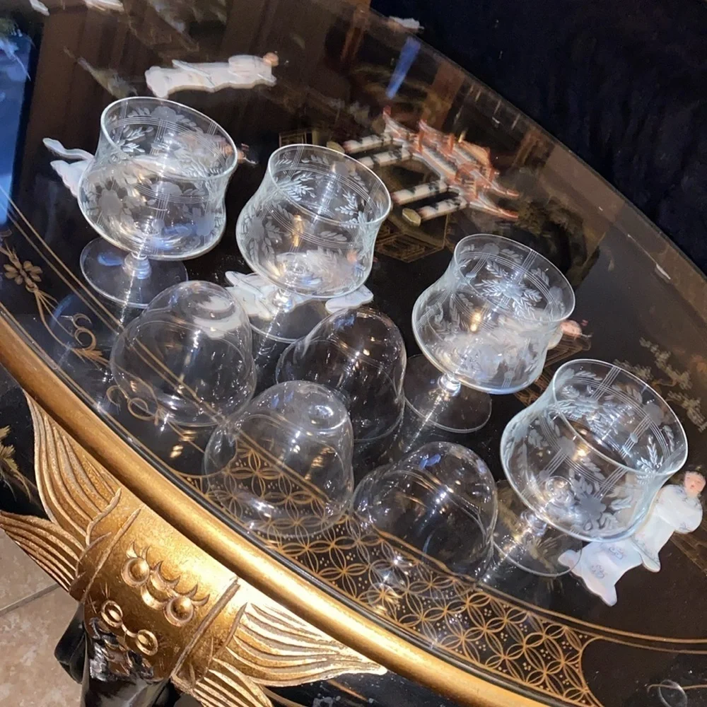 Vintage shrimp cocktail crystal cups set of 4